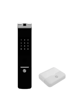 Fechadura Digital YMF 40A RL abre com Biometria e Senha - Trinco Rolete + Kit Conectividade