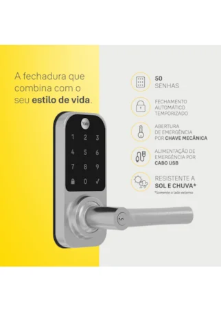 Segunda imagem do produto Fechadura Digital YDL 120 com Maçaneta, Senha e Chave