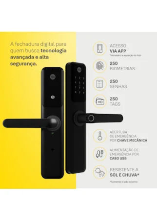 Segunda imagem do produto Fechadura Digital YDM 60 com Biometria e Senha | Yale